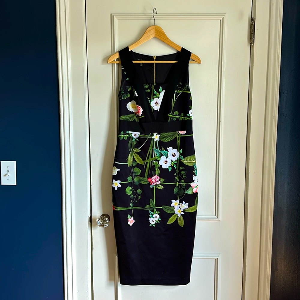 Ted Baker floral midi dress
